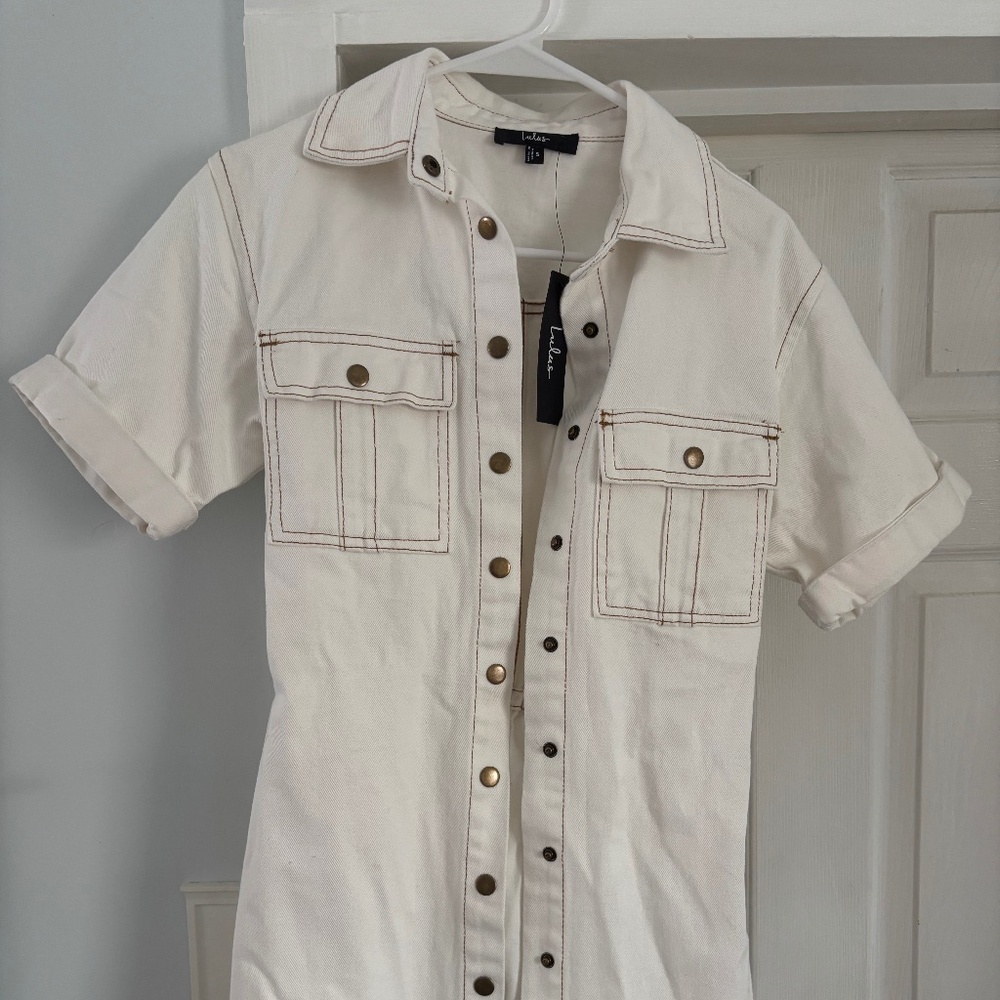 White jean dress
